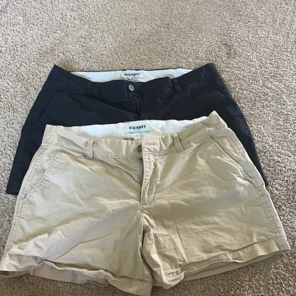 2 pairs khaki old navy shorts size 8